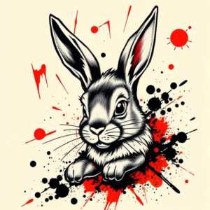 Trash Polka Bunny Tattoo