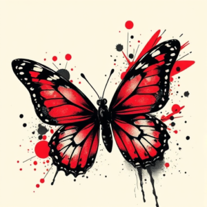 Trash Polka Butterfly Tattoo