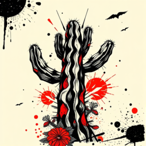 Trash Polka Cactus Tattoo