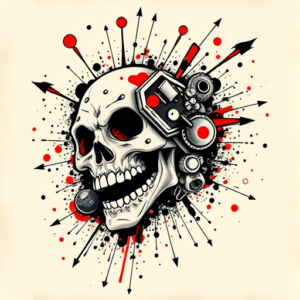 Trash Polka Cartoon Tattoo