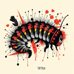 Trash Polka Caterpillar Tattoo