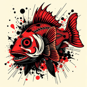 Trash Polka Catfish Tattoo