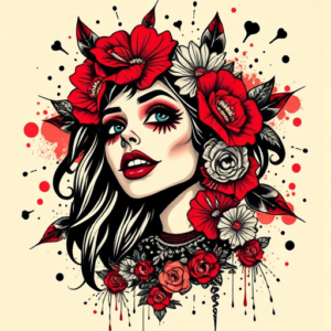 Trash Polka Catrina Tattoo