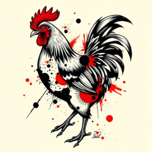 Trash Polka Chicken Tattoo