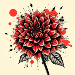 Trash Polka Chrysanthemum Tattoo