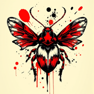 Trash Polka Cicada Tattoo