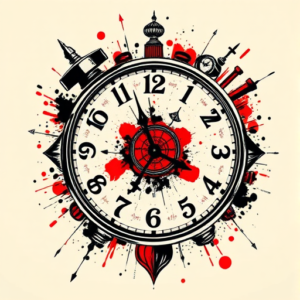 Trash Polka Clock Tattoo