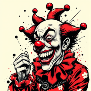 Trash Polka Clown Tattoo