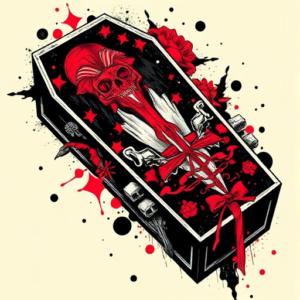 Trash Polka Coffin Tattoo