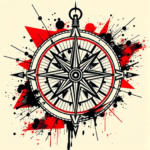 Trash Polka Compass Tattoo