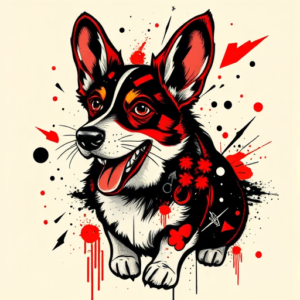 Trash Polka Corgi Tattoo