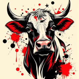 Trash Polka Cow Tattoo