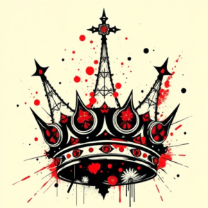 Trash Polka Crown Tattoo