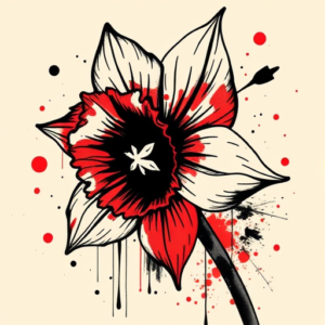 Trash Polka Daffodil Tattoo
