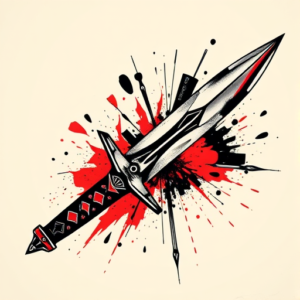 Trash Polka Dagger Tattoo