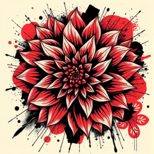 Trash Polka Dahlia Tattoo