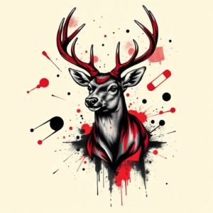 Trash Polka Deer Tattoo