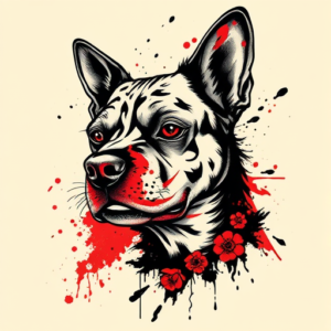 Trash Polka Dog Tattoo