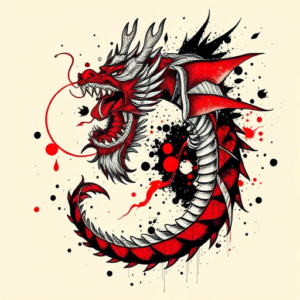 Trash Polka Dragon Tattoo