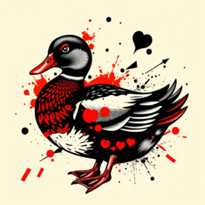 Trash Polka Duck Tattoo