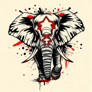 Trash Polka Elephant Tattoo