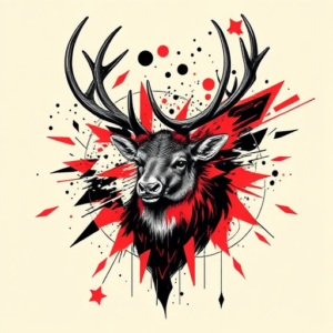 Trash Polka Elk Tattoo