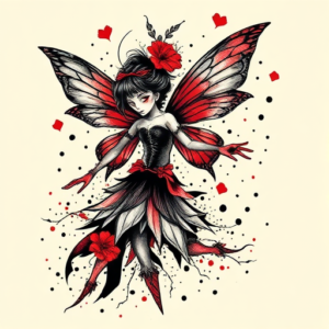 Trash Polka Fairy Tattoo