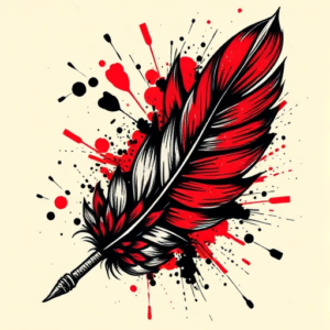 Trash Polka Feather Tattoo