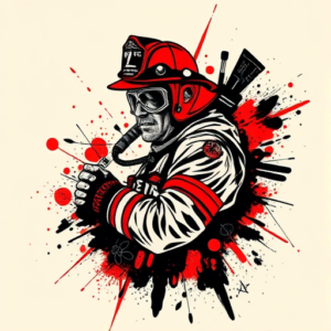 Trash Polka Firefighter Tattoo