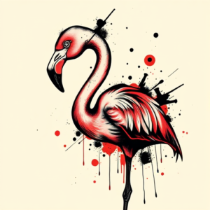 Trash Polka Flamingo Tattoo