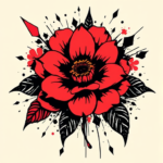 Trash Polka Flower Tattoo