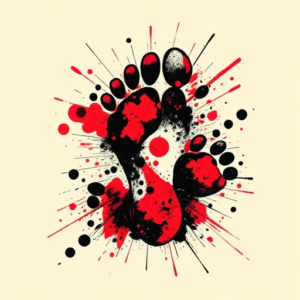 Trash Polka Footprint Tattoo