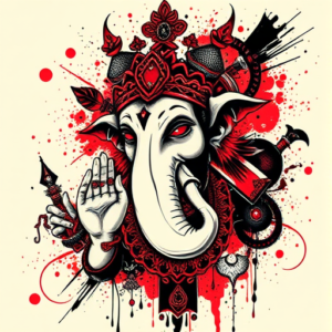 Trash Polka Ganesha Tattoo