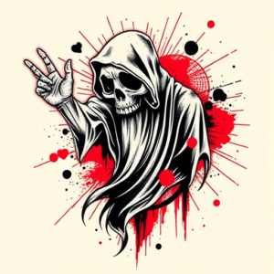 Trash Polka Ghost Tattoo