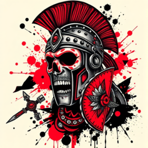 Trash Polka Gladiator Tattoo