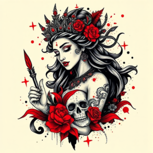 Trash Polka Goddess Tattoo
