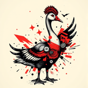 Trash Polka Goose Tattoo