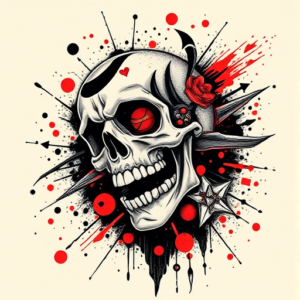 Trash Polka Halloween Tattoo