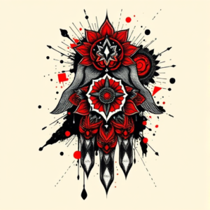 Trash Polka Hamsa Tattoo