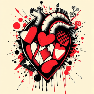 Trash Polka Heart Tattoo