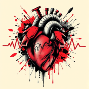 Trash Polka Heartbeat Tattoo