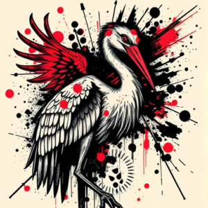 Trash Polka Heron Tattoo