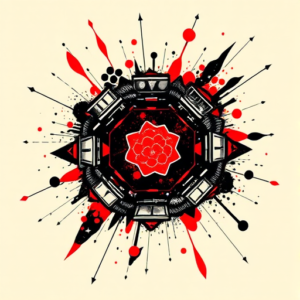 Trash Polka Hexagon Tattoo