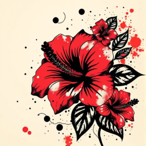 Trash Polka Hibiscus Tattoo