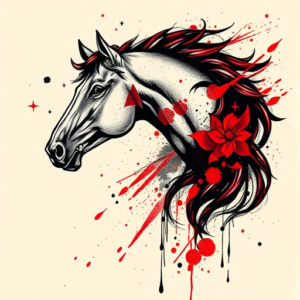 Trash Polka Horse Tattoo