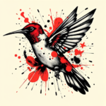 Trash Polka Hummingbird Tattoo