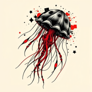 Trash Polka Jellyfish Tattoo