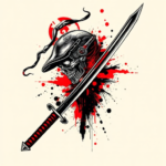 Trash Polka Katana Tattoo