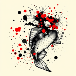 Trash Polka Koi Tattoo