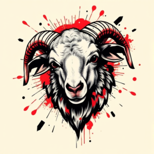 Trash Polka Lamb Tattoo